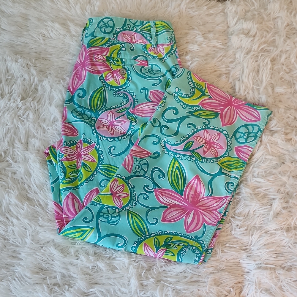 Lilly Pulitzer  Ankle Pant Multicolor Floral Patterned Pants